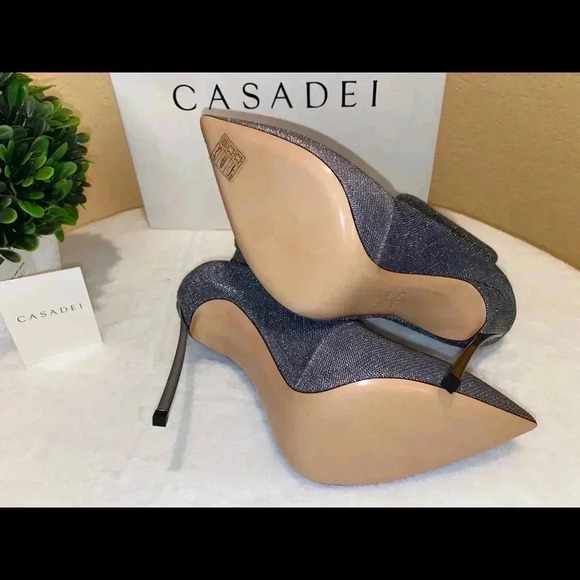 Casadei Sz 40 Silver metallic stretch sock heel boot - Picture 7 of 7